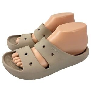 Crocs‎ 2.0 Classic Slide Sandals Womens Size 7 Mens 5 Taupe Dual Strap